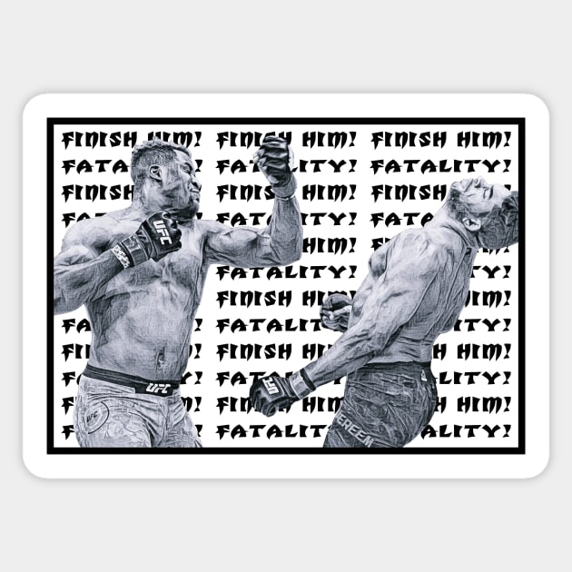 Ngannou Fatality Black Sticker by FightIsRight